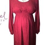 Ingrid And Isabel Wine Maroon Maternity Round Neck Dress Sz XS Like New Photo 1