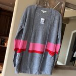 Ultra Flirt  New York Los Angeles Gray Crochet Knit Sweater Cardigan Womens Small Photo 1