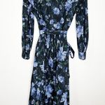 Marchesa Notte Indigo Midi Dress Long Sleeve Zip Photo 3