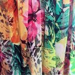 Isaac Mizrahi Tropical Print A Line Midi Dress Small Floral Vacation Resortwear Photo 3