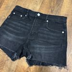 Gap Womens Black Denim Jean Shorts Sz 27 Whiskering 3” Inseam High Rise Photo 3