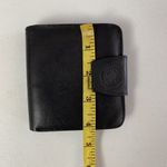 Vintage Piato Black Genuine Leather Trifold Wallet Embossed Logo Compact Photo 8