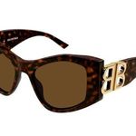 Balenciaga WOMEN'S DYNASTY XL D-FRAME SUNGLASSES IN HAVANA Photo 0