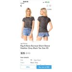 Rag and Bone Shirt Women Small Black Heather Grey Burnout Short Sleeve Tee Gothic Photo 7