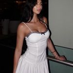 ZARA  dress mini ruffled corset lace trim white summer vacation casual  Photo 2