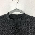 Black w/ Metallic Silver Mesh Like Long Sleeve Top Gray Size XS Photo 2