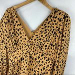 NICHOLAS Leopard Gathered Frill Mini Dress Silk Brown Size 12 Photo 7