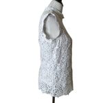 Nanette Lepore  Crochet Floral Lace‎ Top Women M White Cottagecore Coquette Mock Photo 3