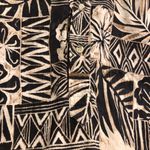 Go Barefoot Brown/White Tropical Half Button Up Shirt M Brown Size L Photo 3