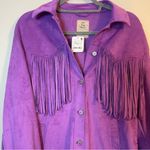 We The Free Purple Fringe Women's Jacket Vegan Leather XS Photo 5