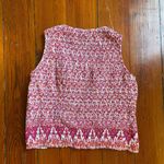 Faded Glory Vintage  Floral Smocked Sleeveless Button Up Crop Top Sz M Photo 8