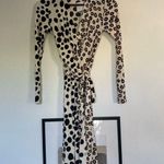 Issa London split Black and Brown Polka Dot Long Sleeve Dress Size 4 Photo 0