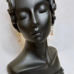 Sterling Silver 925 Petite Baltic Amber Silver Kitten Earrings Orange Photo 2