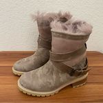 ROSS & SNOW “Emilina” Weatherproof Shearling Camo Moto Ankle Boots Size 6 Photo 0