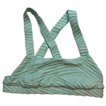 Seafolly Bikini Top Aqua Blue Cross Strap Ribbed Womens Size US 6 Photo 0