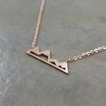 Boutique NEW Rose Gold Plated Snowy Mountain‎ Bar Pendant Necklace, 16-18” Photo 7