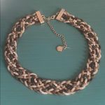 Dana Buchman Stunning Braided Necklace in Gold, Silver, and Black Photo 8