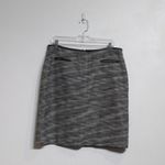 Calvin Klein  Black Zip Back Lined Faux Leather Trim Mini Pencil Skirt Sz 12 Photo 1