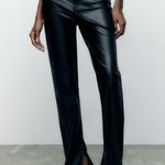 ZARA  Slim Leg Flare Super High Rise Slim Long Length Pants Comfort Black 4 NEW Photo 4