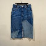 Maje NWOT  size 38 patch work long denim skirt blue womens trendy Photo 1