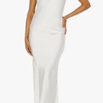 Elegant White Halter Maxi Dress Size M Photo 0