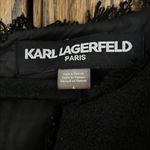 Karl Lagerfeld  Black Boucle Sheath Tweed Dress Flowers size 6 Photo 4