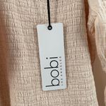 Bobi Blouse Large Smocked Bare Light Peach NWT Long Sleeve 100% Cotton Stretch Photo 4