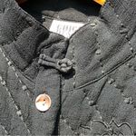 Chico's Chico’s Black Fringe Quilted Floral Embroidered Button Front Boho Vest Sz 1 Photo 1