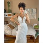 Lulus LULU’S Wonderstruck White Glitter Lace-Up Embroidered Lace Maxi Dress Photo 2