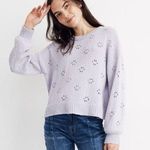 Madewell Cotton Floral Pointelle Pullover Sweater Small Women’s Lilac Purple Photo 0