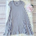 SO  Women's Casual Plain Simple T-Shirt Loose Striped Dress Size Small Photo 0