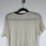 LOGO By Lori Goldstein LOGO T Shirt Pin Tuck Lace Trim Pocket Asymetric Hem Lagenlook Ivory Sz Medium Photo 7