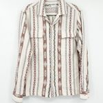 ZARA Womens Boho Aztec Geometric Striped Button Up Oversized Shirt Jacket Size M Photo 0