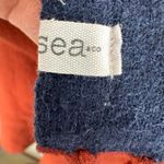 Mer Sea Burnt Orange Sleeved Fringe Heavy Knit Cotton Sweater Wrap Shawl OS Size L Photo 6