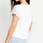 Old Navy  White Cutwork-Sleeve Mixed Fabric Top Size XL TALL Photo 2