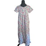 Vintage Jodie Arden Floral Print Nightgown, Size S White Photo 7
