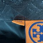 Tory Burch  Siri Jacquard Pencil Skirt Side Zip Front Pleats Black Metallic 8 Photo 6