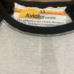 Aviator Nation Rare Black and White Aspen Jazz Snowmass Long Sleeve Baseball Tee Photo 3