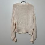 Free People  Glow For It Cardigan Chunky Knit Ivory Cream Size Large Photo 5