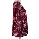 Dress Barn Large Babydoll Top Floral Stretch Long Bell Sleeves Keyhole Round Neck Photo 4