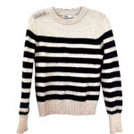 ZARA wool alpaca blend stripe sweater rhinestone buttons M Photo 2