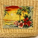 Tropical Island Woven Wicker Basket Purse Photo 1