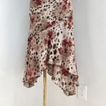 Dress Barn Vintage Brown Red Floral Bias Cut Silk Midi Dress Asymmetrical L Photo 3
