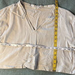 ZARA  White Crew Neck Women's Cropped Waffle Knit T-Shirt -- Size L Photo 0