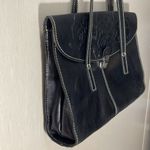 Patricia Nash  embossed Elegant Black Leather Tote Bag Photo 5