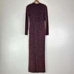 Line and Dot  Opal Gown V-Neck Long Sleeve Metallic‎ Shimmer Purple Size L Photo 8