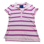 American Eagle Y2K Henley Polo Baby Tee Women's Large Pink/Coral Bella Elena Photo 0