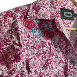 Cowgirl Hardware Floral Rhinestone Button Down Shirt in Pink/White Size S Pink Photo 3