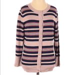 Halogen Nordstrom Stripe Crewneck Cardigan Sweater Photo 2