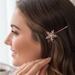 Holiday Time Snowflake Hair Clip Christmas Hair Accessories Glitter Winter Crystals Rhineston Photo 0